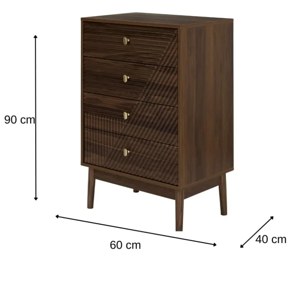 MISOU Ladekast 4 lades Tiffany - Bruin