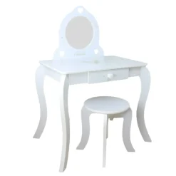 MISOU Make up Tafel voor Meisjes Kaptafel Kind met Kruk en Spiegel