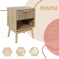 MISOU Nachtkastje Klaus - Bruin