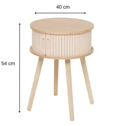 MISOU Nachtkastjes Juliet met Kastje - Set van 2 - Beige