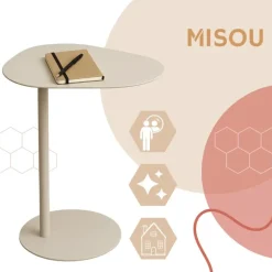 MISOU Organische Bijzettafel op Voet - Beige