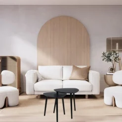 MISOU Salontafel Set van 2 Bijzettafel Diehoekig Zwart Bijzettafeltje