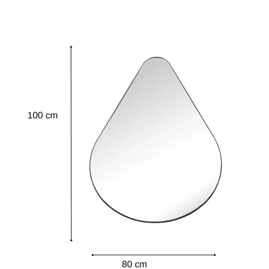 MISOU Spiegel Druppel Design Britta - Zwart