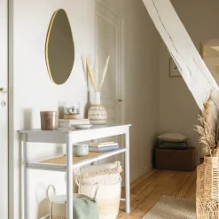 MISOU Spiegel Goud Wandspiegel Ovaal Wanddecoratie Badkamerspiegel 60x40cm