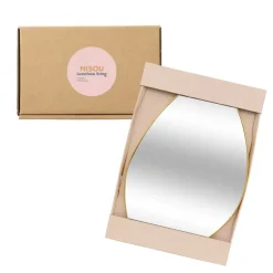 MISOU Spiegel Goud Wandspiegel Ovaal Wanddecoratie Badkamerspiegel 60x40cm