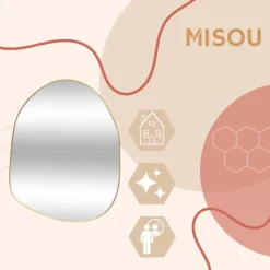 MISOU Spiegel Organische Vorm Goud 30x39cm