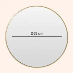 MISOU Spiegel Rond Goud Glas Wandspiegel Diameter 55cm Accessoires
