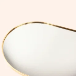 MISOU Spiegel Wandspiegel Rond Ovaal Goud 50 cm
