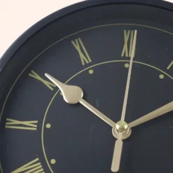 MISOU Tafelklok Zwart Metaal Goude Wijzerplaat 19cm