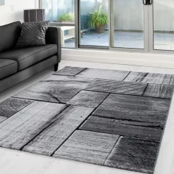 Modern Design Vloerkleed Parma - Zwart/Grijs - Laagpolig 200x290 cm