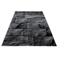 Modern Design Vloerkleed Parma - Zwart/Grijs - Laagpolig 120x170 cm