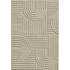 Modern Japandi Vloerkleed - Beige - Boho Scandinavisch - 200x290 cm Laagpolig