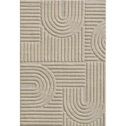 Modern Japandi Vloerkleed - Beige - Boho Scandinavisch - 200x290 cm Laagpolig