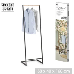 Modern Spirit Kledingrek enkele stang - metaal- zwart - 80x145cm