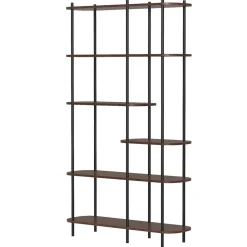 Moderne metalen en bruin houten etagère