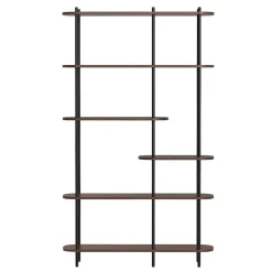 Moderne metalen en bruin houten etagère