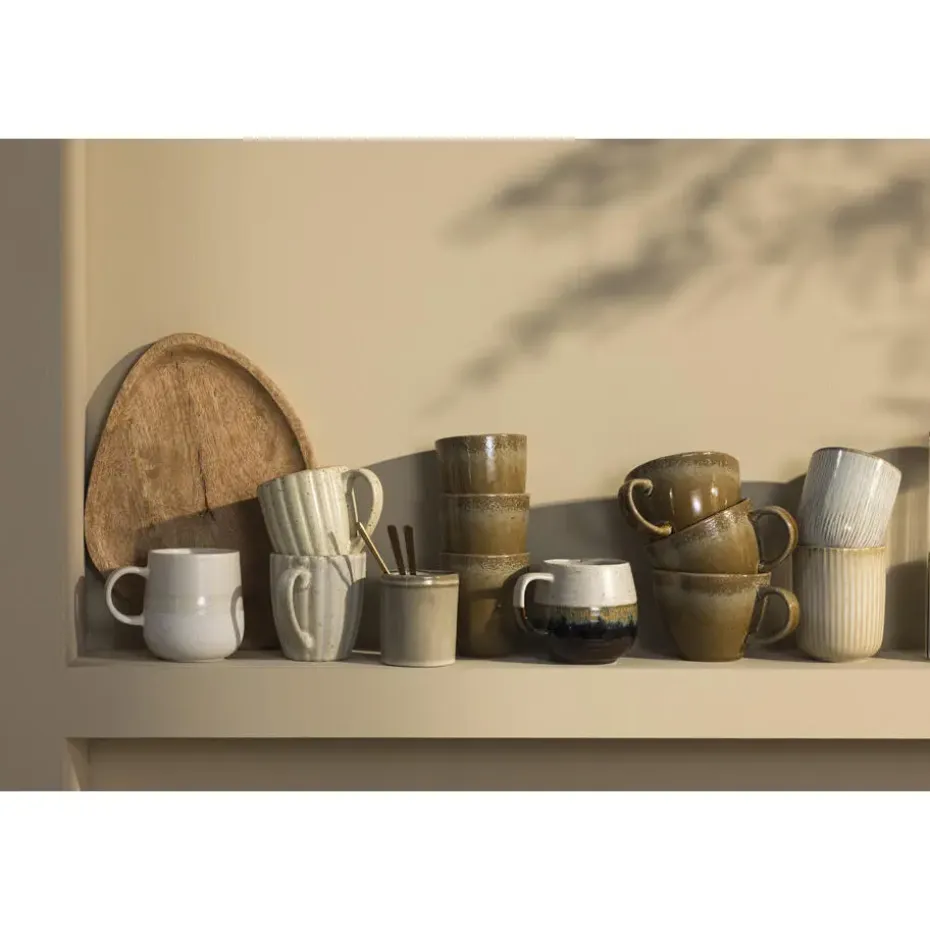Mok met oor Nora bruin stoneware - 220 ml