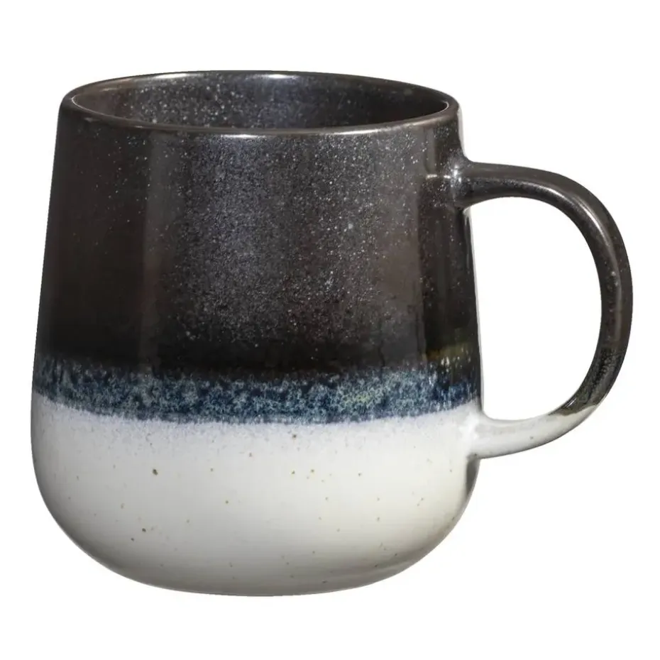 Mok met oor Pippa - zwart - stoneware - 400 ml