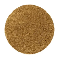 Monaco Soft Rond Shaggy Hoogpolig Vloerkleed Goud - 160 CM ROND