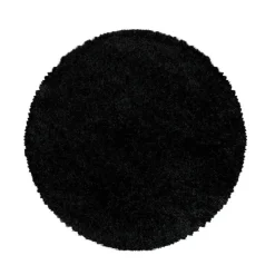 Monaco Soft Rond Shaggy Hoogpolig Vloerkleed Black - 200 CM ROND