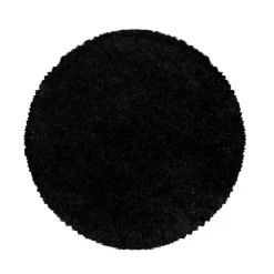 Monaco Soft Rond Shaggy Hoogpolig Vloerkleed Black - 200 CM ROND