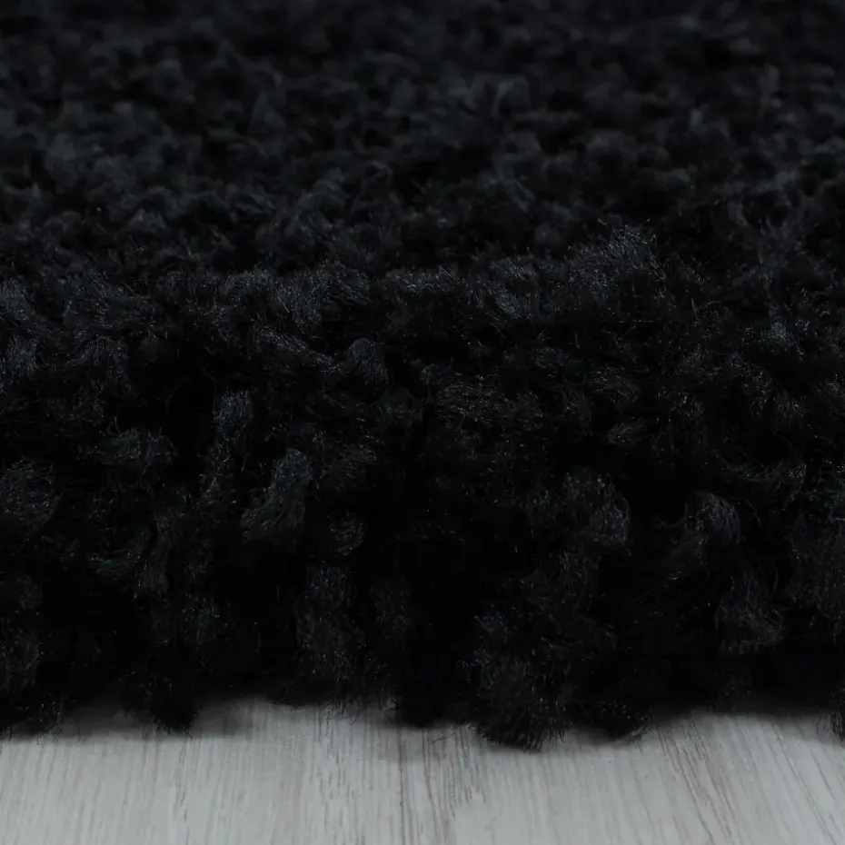 Monaco Soft Shaggy Hoogpolig Vloerkleed Black - 240x340 CM