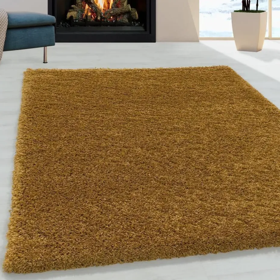 Monaco Soft Shaggy Hoogpolig Vloerkleed Goud - 160x230 CM
