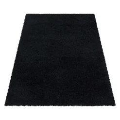 Monaco Soft Shaggy Hoogpolig Vloerkleed Black - 300x400 CM
