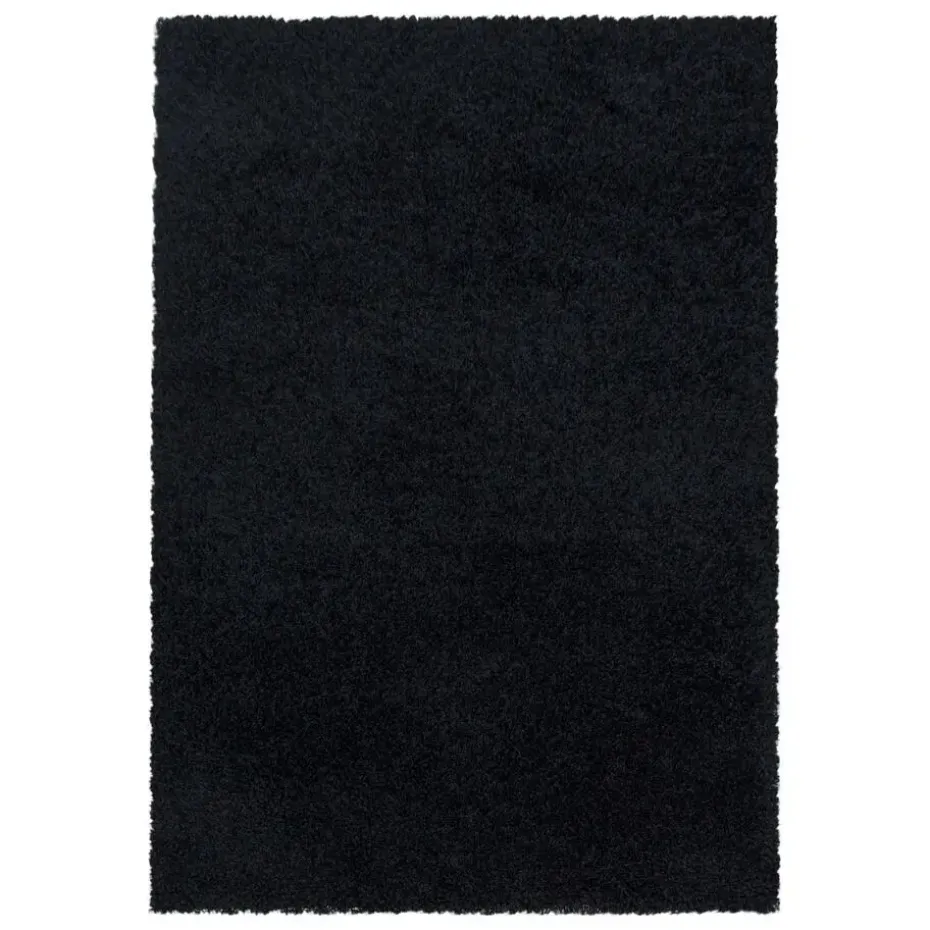Monaco Soft Shaggy Hoogpolig Vloerkleed Black - 140x200 CM