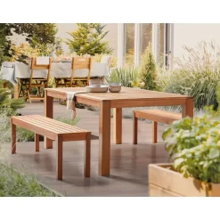 MONSANO - Tuinset voor 6 - Lichte houtkleur - Eucalyptushout