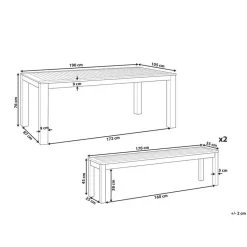 MONSANO - Tuinset voor 6 - Lichte houtkleur - Eucalyptushout