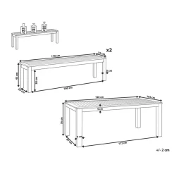 MONSANO - Tuinset voor 6 - Lichte houtkleur - Eucalyptushout