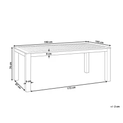 MONSANO - Tuintafel - Lichthout - 105 x 190 cm - Eucalyptushout