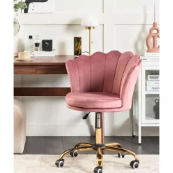 MONTICELLO - Bureaustoel - Roze - Fluweel