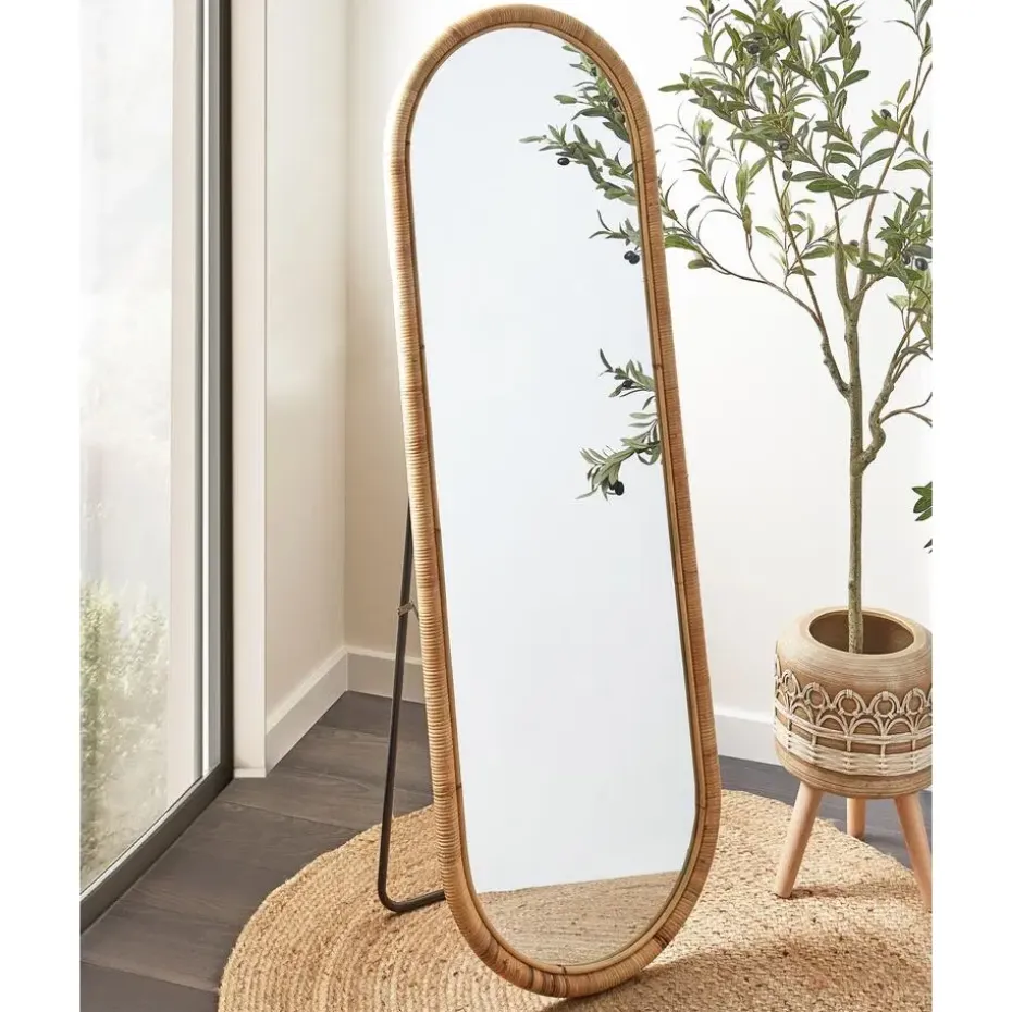 MONTOT - Staande spiegel - Naturel - Rotan