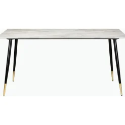 Monza - Eettafel 120x80 cm 6 zitplaatsen wit marmer look