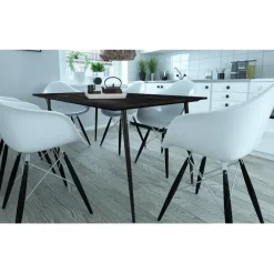 Monza - Eettafel 160x90 cm 6 zitplaatsen zwart hout look