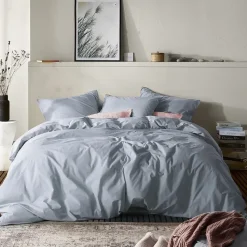 Moodit Dekbedovertrek Basil Stone Blue - Lits Jumeaux - 240 x 220 cm - Katoen