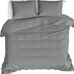 Moodit Dekbedovertrek Basil Grey - Tweepersoons - 200 x 220 cm - Katoen