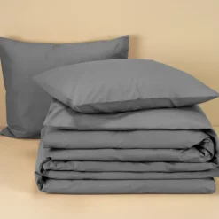 Moodit Dekbedovertrek Basil Grey - Tweepersoons - 200 x 220 cm - Katoen
