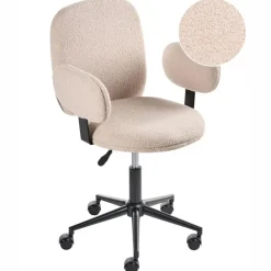 MORAGA - Bureaustoel - Beige - Bouclé