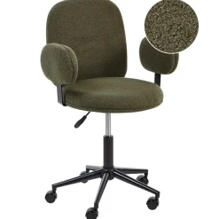 MORAGA - Bureaustoel - Donkergroen - Bouclé