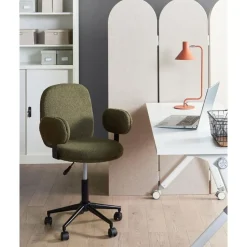 MORAGA - Bureaustoel - Donkergroen - Bouclé