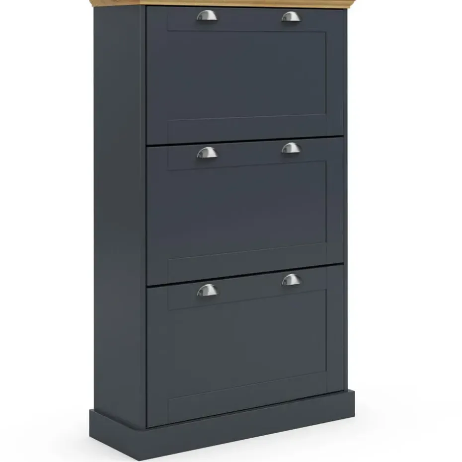 Motala - Schoenenkast met 3 kleppen in antraciet