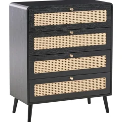 MOURA - Ladekast 4 lades - Zwart - MDF