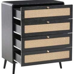 MOURA - Ladekast 4 lades - Zwart - MDF