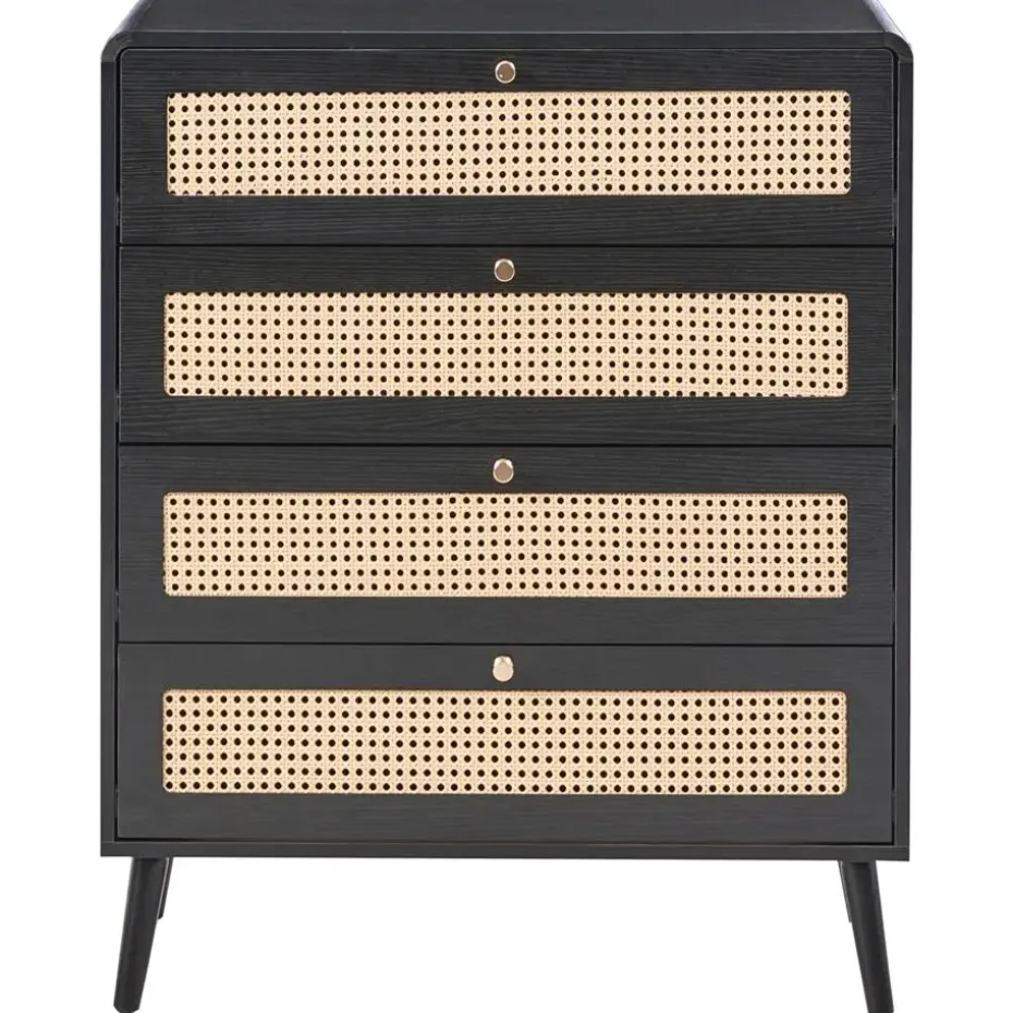 MOURA - Ladekast 4 lades - Zwart - MDF