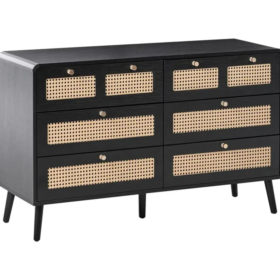 MOURA - Ladekast 6 lades - Zwart - MDF