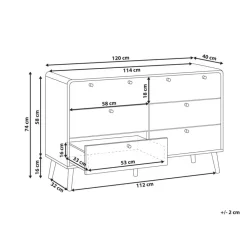 MOURA - Ladekast 6 lades - Zwart - MDF