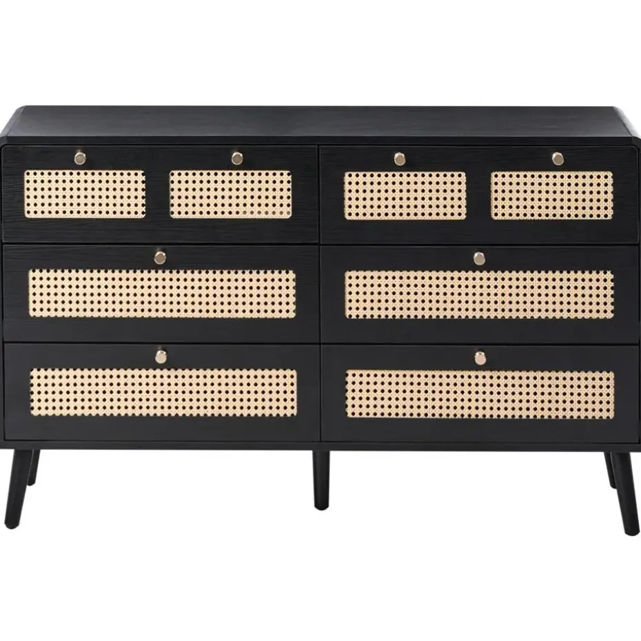 MOURA - Ladekast 6 lades - Zwart - MDF